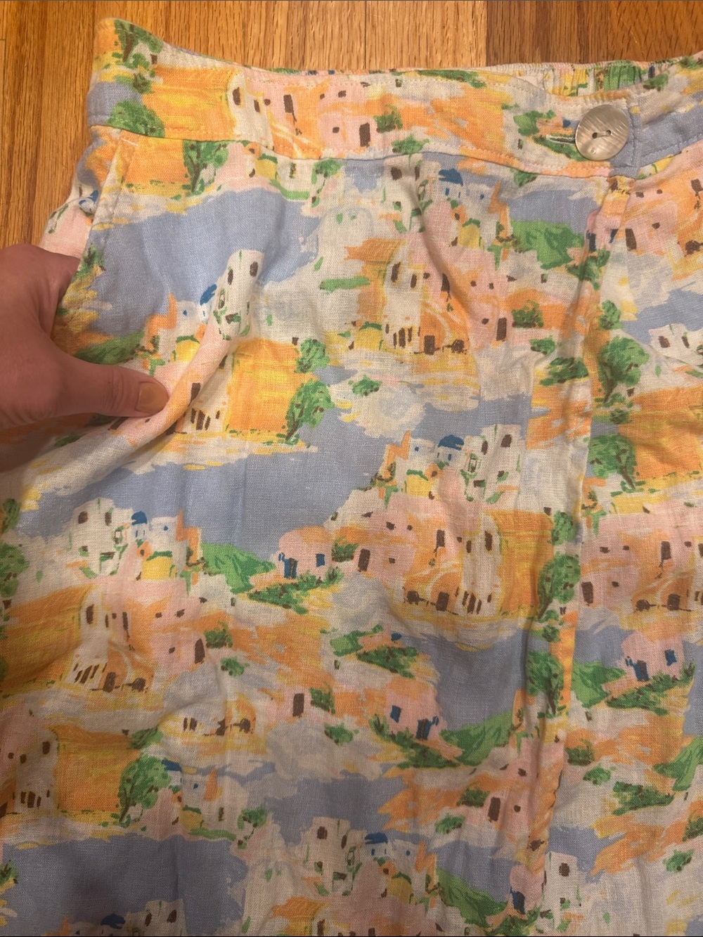 Cynthia Rowley Mediterranean linen wrap maxi skirt - Picture 2 of 6